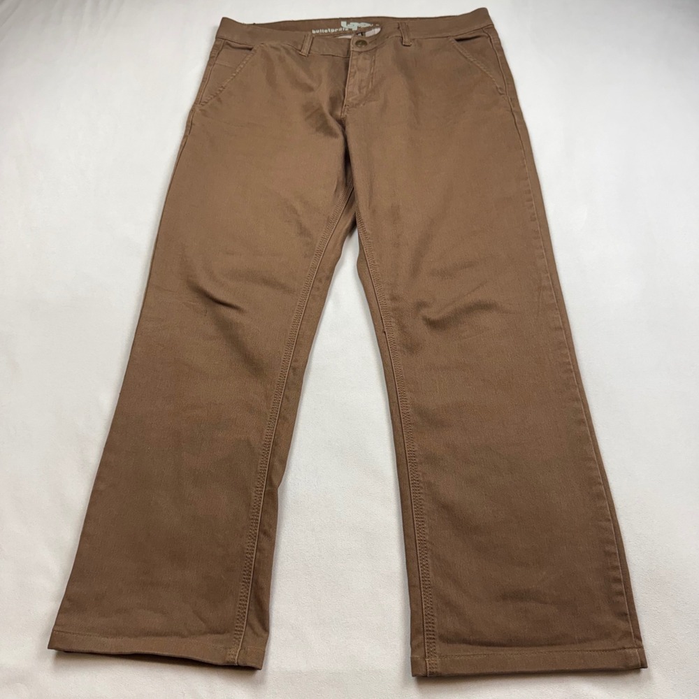 Bulletprufe Denim Mens Brown Work Pants Skate Climbing Chino 36x32 Heavy Duty